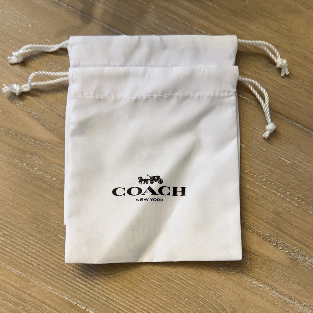 Coach White Drawstring Pouch